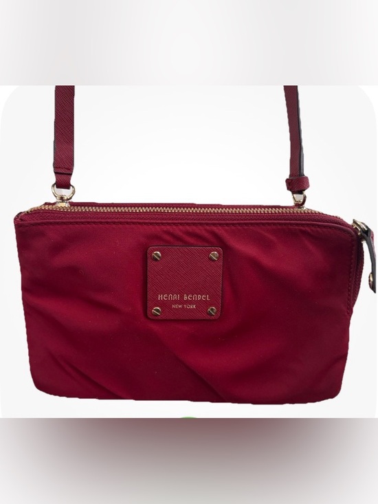 henri bendel Handbags - henri bendel burgundy crossbody with gold-tone accents